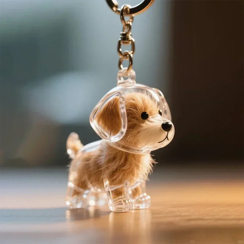 Dog Cat Hair Keychain Fur Container To Fill with Key Ring Accessories Capsule Pendant Storage Bag Pet Put in Keepsake Poodle