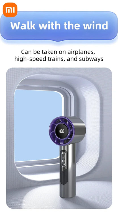 Xiaomi 2026 Handheld Turbo Fan R2 With Led Display And 100 Gears Wind Speed Usb Charging Small Wind Cannon High Speed