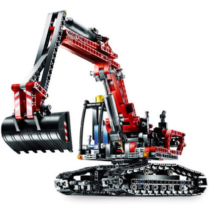 720 Piece Bricks Motorized Excavator Tracked Dumper Technical Model Building Blocks Boy Birthday Gifts Kids Toys For Children