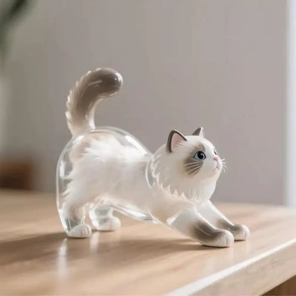 Cute Cat Hair Storage Keychain Bag Pendant Transparent Pet Fur Keepsake Capsule Souvenir Collection Gift Decoration Accessories