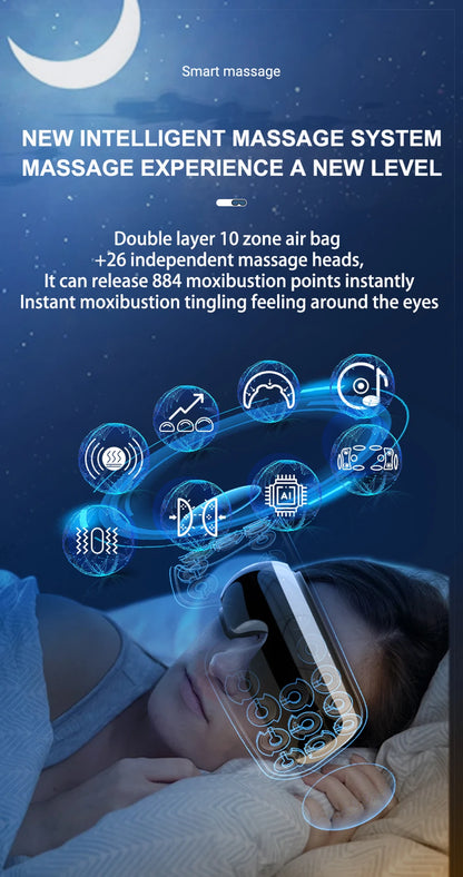 Electric Eye Massager 4D Music Hot Compress Air Bag Pressure Vibration Massage Eye Care Instrument Relief Fatigue Improve Sleep