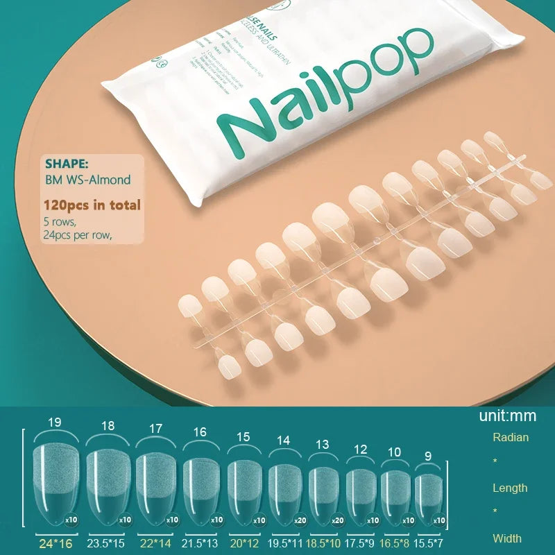 Nailpop 20g Soft Fake Nail Tips Gel Glue Polish Soak Off UV LED Nail Art Gel Short False Nail Extension Function Adhesive Gel
