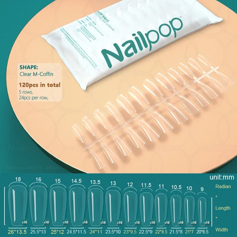 Nailpop 20g Soft Fake Nail Tips Gel Glue Polish Soak Off UV LED Nail Art Gel Short False Nail Extension Function Adhesive Gel