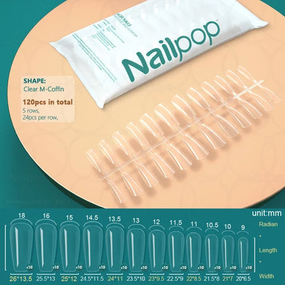 Nailpop 20g Soft Fake Nail Tips Gel Glue Polish Soak Off UV LED Nail Art Gel Short False Nail Extension Function Adhesive Gel