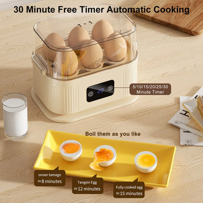 Electric Egg Cooker Mini Automatic Egg Boiler Multifunctional Breakfast Cooking Steamer Kitchen Eggs Poacher Machine With Timer