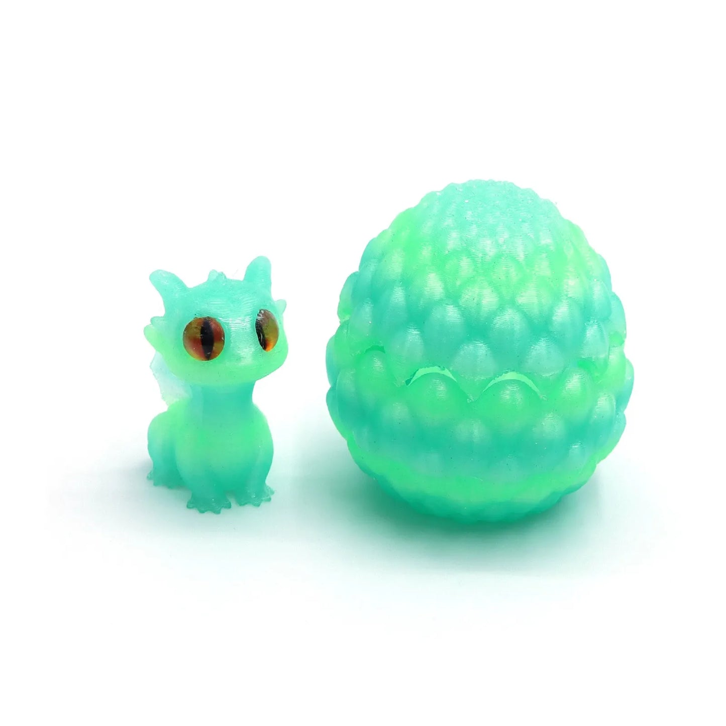 Cute Mini 3D Printing Dragon + Egg Toy Set Creative Simulation Dragon Egg Model Easter Home Decoration Ornaments Children Gifts