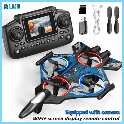YL86 RC Plane with Camera Helicopter Three speed switching Aircraft Rolling at 360 ° Hover at Fixed Height RC Fighter Drone Toys